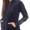 Women's 2-Piece Velour with Faux Leather Stripe - White Mark - 4 of 4