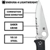 Spyderco Endura 4 Lightweight Folding Knife with 3.80" VG-10 Steel Blade | Get Powerhouse Cutting Performance with the CombinationEdge and FRN Handle - 4 of 4