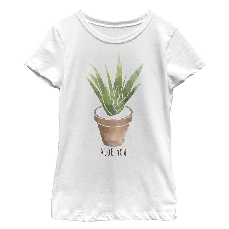 Girl's CHIN UP Valentine's Day Aloe You T-Shirt, 1 of 5