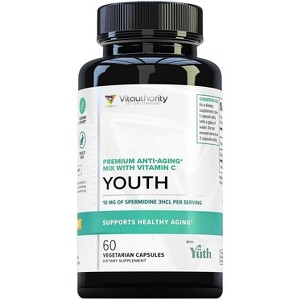 Youth Premium Anti-Aging Mix Capsules, Anti Aging Supplement for Women and Men’s Longevity, Brain, Heart, Cell & Skin Support, Vitauthority, 60ct - 1 of 4