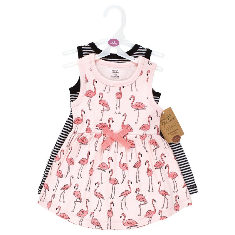Touched by Nature Girl Organic Cotton Dresses, Pink Flamingo, 2 of 5