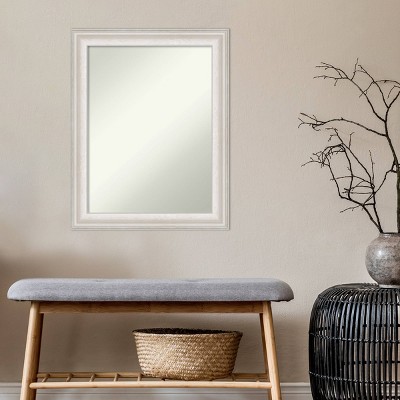 Trio White Wash Silver Rectangular Bathroom Vanity Mirror