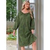 INSPIRE CHIC Womens One-piece Pajamas Shirt Floral Printed Long Sleeve Round Neck Tie Front Nightgown with Pocket - 3 of 4