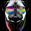 Women's Design By Humans Rainbow Beat DJ Pug By clingcling Racerback Tank Top - 2 of 3