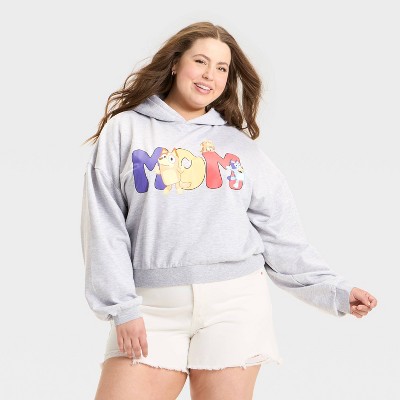 Women's Bluey Mom Graphic Hoodie Sweatshirt - Gray