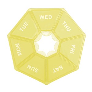 Unique Bargains 7 Grid Polygonal Pill Case 1 Pc - 1 of 4