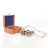 Antique Brass Binocular – 2.25in Height – Leather Overlay in Wooden Box By Old Modern Handicrafts - 3 of 4
