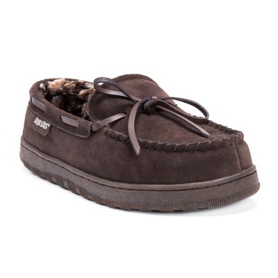 Muk Luks Men's Paul Printed Berber Suede Slipper-chocolate 9 : Target