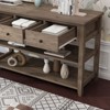 Karl Home | 47" Wood Console Table Entryway Table with 3 Drawers Vintage Gray - 4 of 4