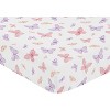 Sweet Jojo Designs Girl Baby Fitted Crib Sheet Butterfly Pink and Purple - 3 of 4