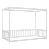 NicBex Twin Size Wood Montessori Bed with Safety Guardrails,Floor Bed with Canopy Frame for Kids,Modern Toddler Bed for Bedroom,White - 4 of 4
