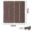 Syemin Carpet Tiles Plastic Interlocking Deck Tiles, Pack of 44, Patio Flooring Outdoor Waterproof for Garden Poolside Front, Gray, 12"*12"*1" - 3 of 4