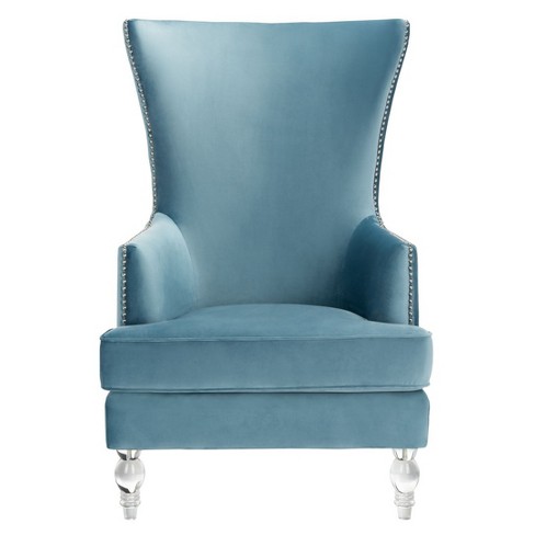 Light blue best sale wingback chair