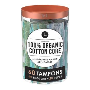 L . Organic Cotton Full Size Multipack Tampons - Regular/Super - 60ct