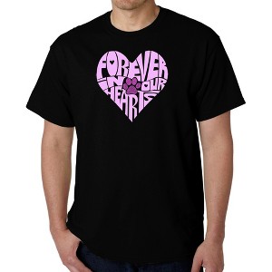 LA Pop Art Forever In Our Hearts - Men's Word Art T-Shirt - 1 of 4