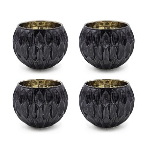 Dexmalle 4Pack Shiny Oval Concave Surface Candle Holder - 1 of 4
