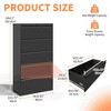 XIYUYEU Modern File Cabinet with Lock,Lateral  Metal Filing Cabinets with 5 Drawers and Anti-Tilt Design,Black/White - 3 of 4