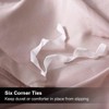 3 Piece Pink Queen Duvet Cover, Luxurious Pinch Pleated, 100 Microfiber, King Size, Zipper Corner Ties - 4 of 4