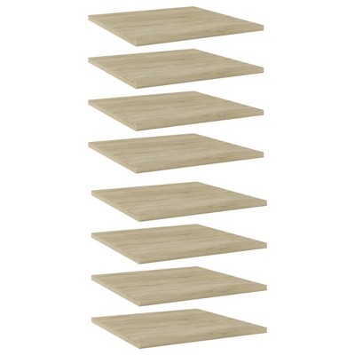 vidaXL Bookshelf Boards 8 pcs Sonoma Oak 15.7 in.x15.7 in.x0.6 in. Engineered Wood