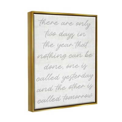 Gold Framed Gray Motivational Quote Canvas Print, 17 x 21