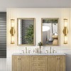 POWLIG 19.92-in 2-Light Gold Modern Dimmable Wall Sconce with Glass Rods Shade - 3 of 4