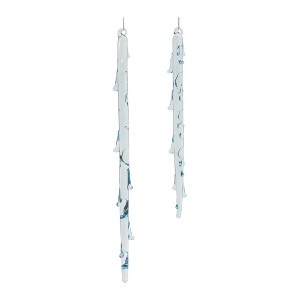 Melrose Melted Glass Icicle Drop Ornament (Set of 6) - 1 of 3