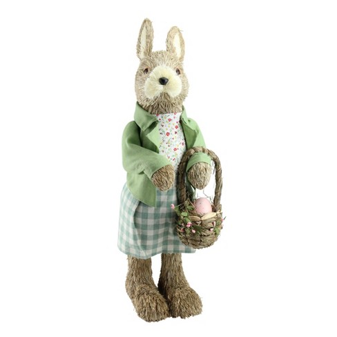 8 Brown Sisal Bunny Rabbit Easter Figure