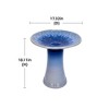NAYSAYE Planter Ceramic Birdbath Blue Ombre Elegant Design for Indoor Outdoor Garden, Blue Gray, 17.33"*17.33"*18.12" - 3 of 4