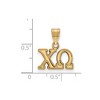 Black Bow Jewelry 14k Yellow Gold Plated Sterling Silver Chi Omega Greek Life Medium Pendant - 2 of 3