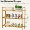 SUGIFT 3 Tier Bamboo Shoe Rack Adjustable Shelves - 4 of 4