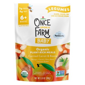Once Upon a Farm Organic Plant-Rich Curried Carrot & Beans - Frozen - 3.5oz - 1 of 4