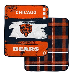 NFL Chicago Bears Distressed Plaid Ultra Soft Blanket - 1 of 2