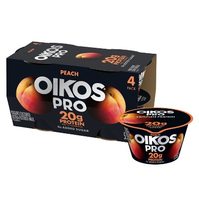 Oikos Pro Peach Yogurt Cups - 5.3oz/4ct
