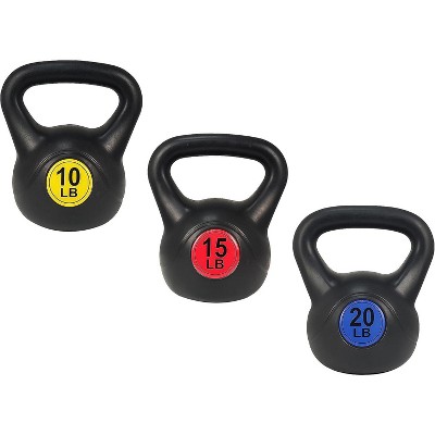 Keppi Wide Grip 3-Piece Kettlebell Exercise Fitness Weight Set