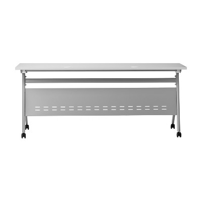 Gray Laminate Flip Top Training Table with Metal Frame