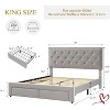 Full Size /King Size Bed Frame with 2 Storage Drawers Vintage Velvet Headboard Bedframe with upholstered Platform No Box Spring Needed - 2 of 4