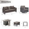 Buenhomino 7PCS Outdoor Patio Furniture Set,PE Wicker Patio Conversation Sets with 41" 50000BTU Fire Pit Table,Swivel Rocking Chairs Set - 3 of 4
