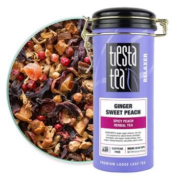 Tiesta Tea Ginger Sweet Peach, Herbal Loose Leaf Tea Tin - 6oz