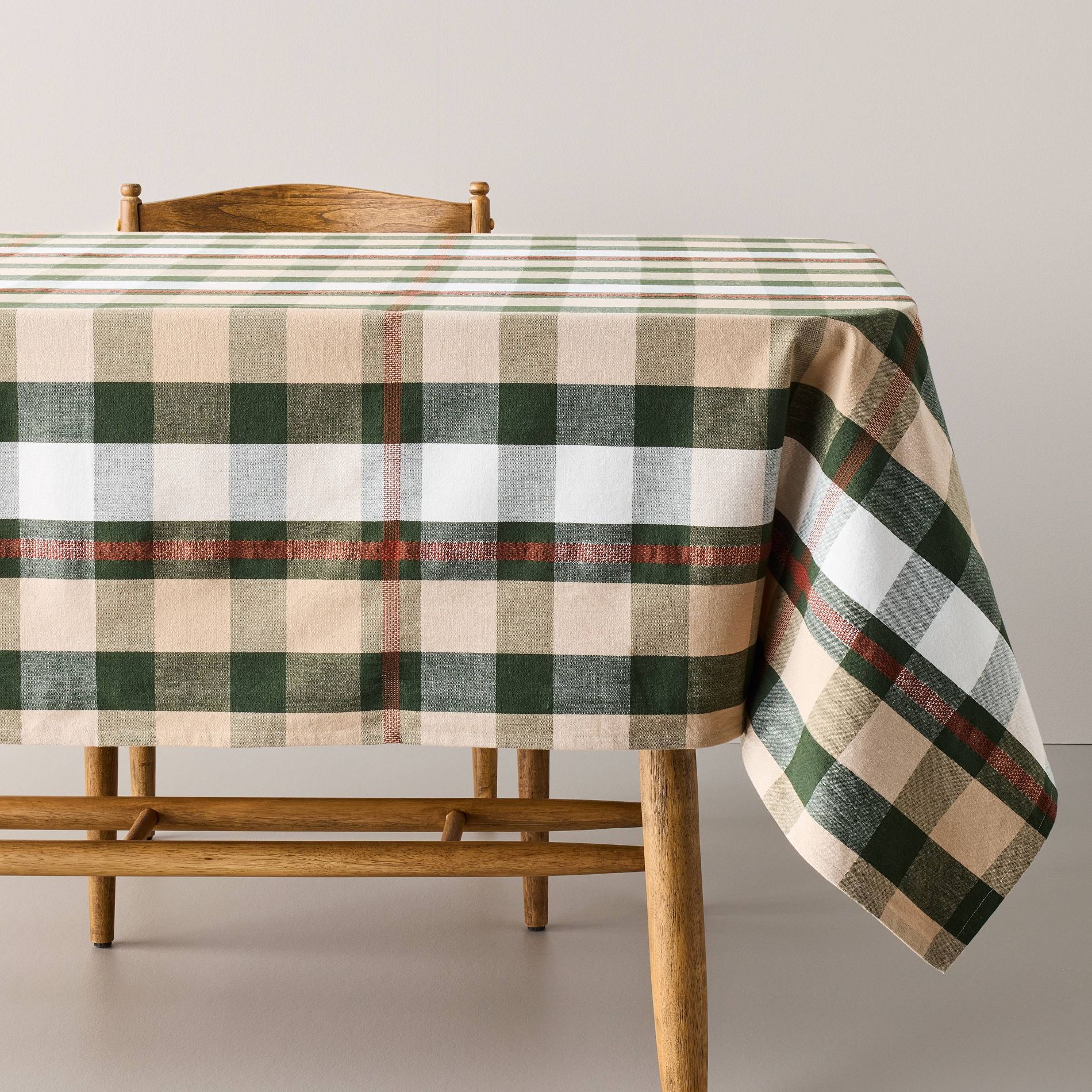 84"x60" Tablecloth Toffee/Green Plaid - Hearth & Hand™ with Magnolia