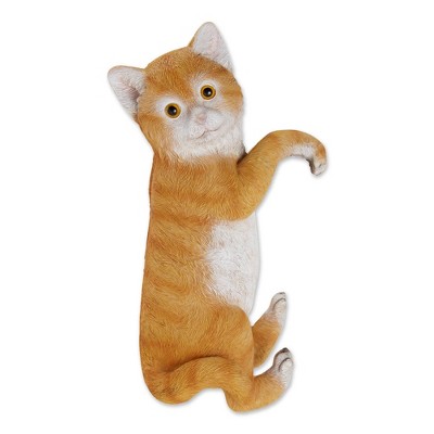 11.25" Polyresin Climbing Cat Décor Statue Orange - Zingz & Thingz