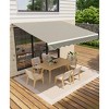Manual Retractable Awning 118"x96" - Heavy Duty Aluminum Frame & 280g Waterproof Polyester Fabric for Patio, Deck, Porch - 2 of 4