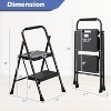 Cesicia Black 2 Step Folding Ladder with Wide Anti-Slip Pedal - 2 of 4