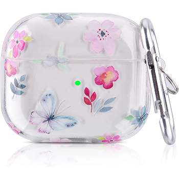 Worryfree Gadgets Case Compatible with Airpod 3 Case 3rd Generation Butterfly Cover Clear Protective Soft TPU Case for AirPod 3 with Keychain