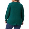 Women's Plus Size Ribbed Knit Button Decoration Crew Neck Long Sleeve Casual Tunic Blouses - Agnes Orinda - 4 of 4