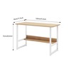 FONTOI Desk Computer desk bookcase integrated desktop table Home bedroom table Steel frame student writing, Multicolored, 47.30"*17.70"*28.30" - 2 of 4