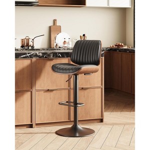 Ora Maison Adjustable Swivel Bar Stools 26-34.5", Faux Leather Counter Height Chairs with Footrests for Kitchen Island or Home Bar - 1 of 1
