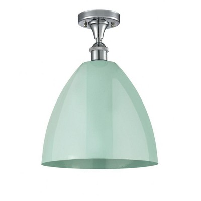 Plymouth Dome - 1 Light Semi-Flush Mount In Industrial Style-14.75 Inches Tall and 12 Inches Wide