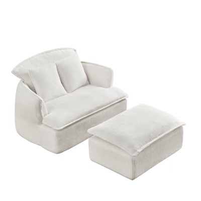 Anybear Convertible Compressed Sofa Chair with Ottoman, for Small Spaces