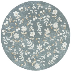 Martha Stewart Floral MSRW197  Machine Washable Skid-Resistant Power Loomed Indoor Rugs - 1 of 4