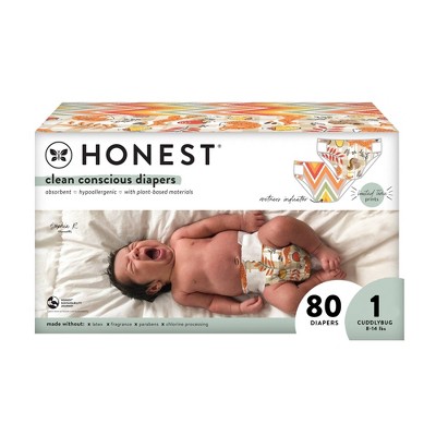 Image of The Honest Company Disposable Diapers - Fall Vibes + Foxy Cozy - Size 1 - 80ct